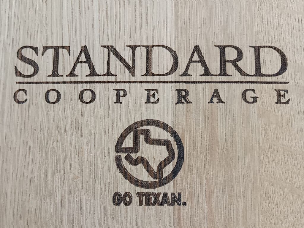 Standard Cooperage branded barrel head